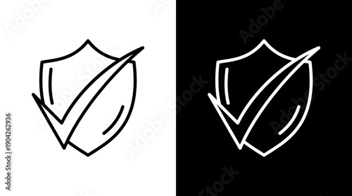 Shield Icon Sheet Black And White
