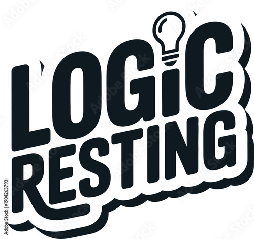 Logic Resting Lightbulb Typography Design for Brain Breaks and Clueless Moments