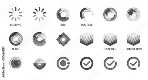 Loading Progress Icons Progress Indicators.