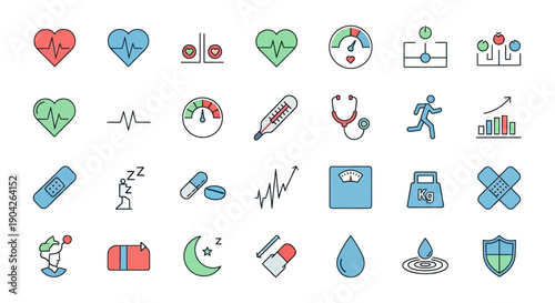 Medical Health Care Icons Symbols.