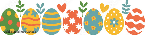 Vector Easter pattern with Easter egg drawings