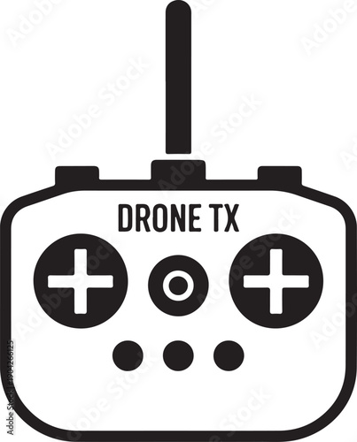 Vector rc drone quadcopter tx transmitter black icon