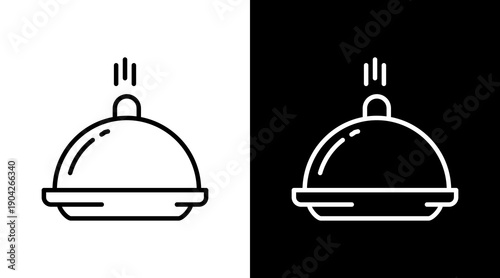Food Tray Icon Sheet Black And White