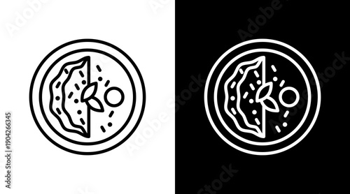 Omelette Icon Sheet Black And White