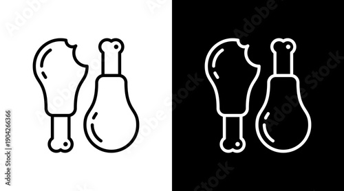 Chicken Icon Sheet Black And White