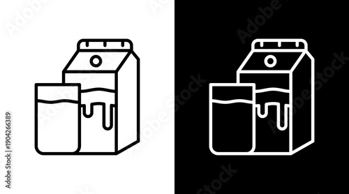 Milk Icon Sheet Black And White