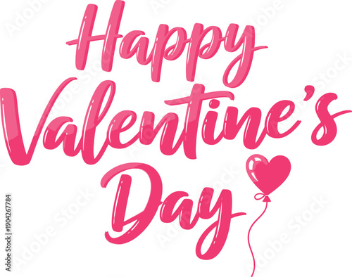 Valentine's day greeting with heart illustration isolated on transparent background, isolated on white background, Vector, illustration