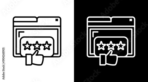 Good Review Icon Sheet Black And White