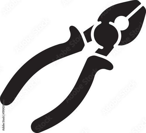 Wire cable cutter silhouette on white background. Cable cutter icon sign vector illustration design.