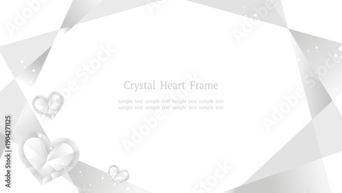 クリスタル調ハートのフレーム（シルバー）横長16:9