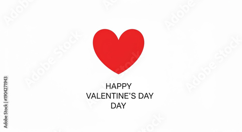 Red heart with happy valentine's day text on white background love and love symbol