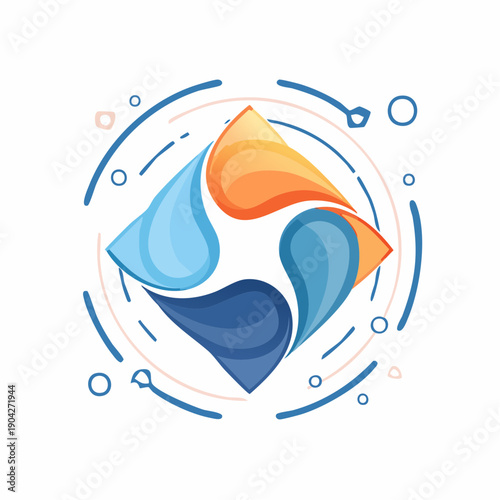 Abstract Water Droplets Logo Design Element.