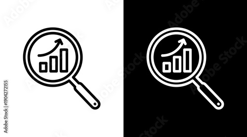 Market Research Icon Sheet Black And White