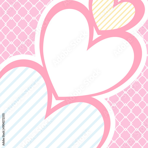 A cute pink Valentine's Day card decorated with hearts, express your love to that special someone.
