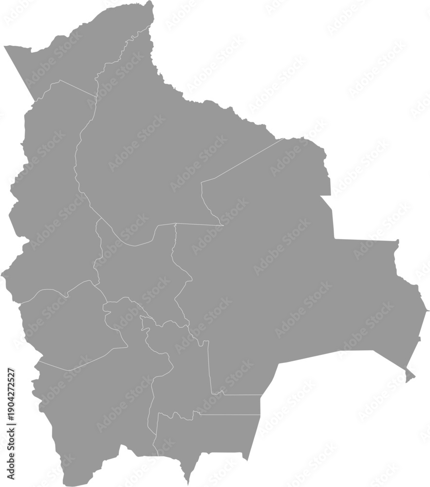 Obraz premium Bolivia Map Gray Single Color Vector