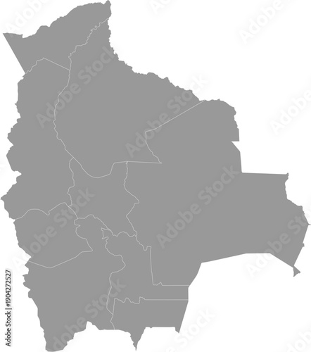 Bolivia Map Gray Single Color Vector