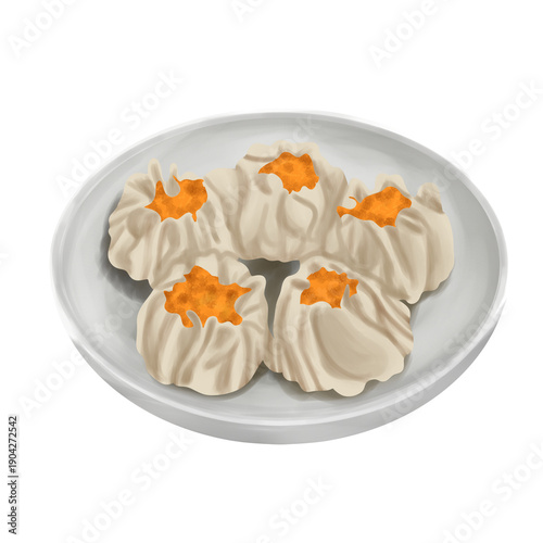 steamed dumplings on a plate 