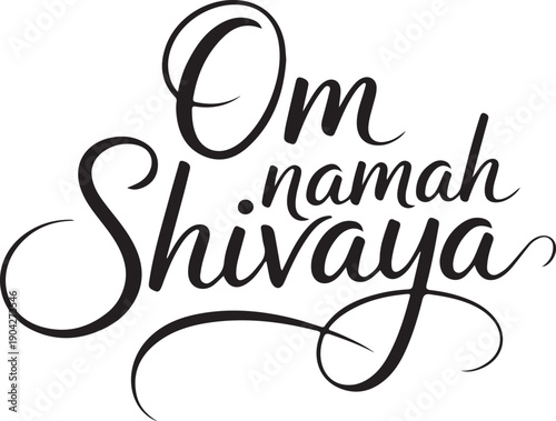 Om Namah Shivaya Elegant Lettering Spiritual Design
