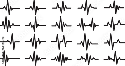 ecg heartbeat seamless pattern vector illustration