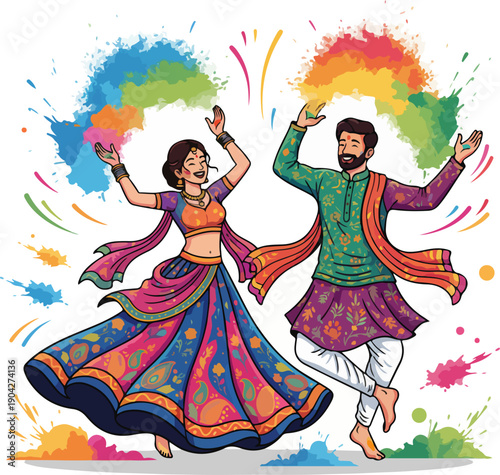 Happy Holi Color Explosion Vector Illustration