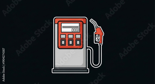 Modern gas pump with nozzle for refueling vehicles.
