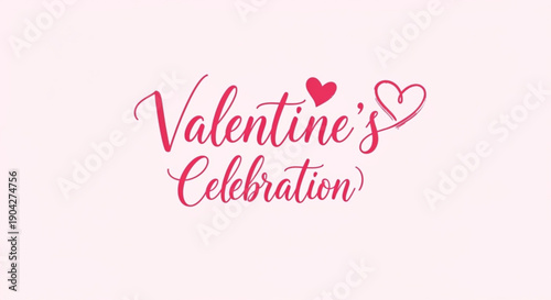 Valentine's day celebration with hearts and pink background for love and romance