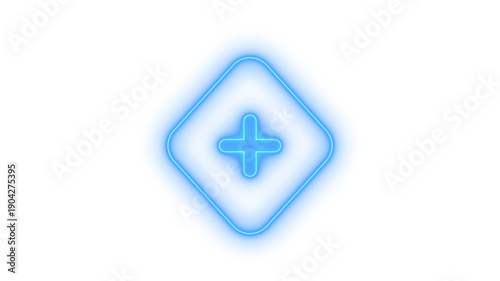 Glowing neon plus sign icon in a rounded square isolated on transparent background. Add symbol. New. Create. Increase. Positive. Free Download Glowing neon plus sign icon in a rounded square isolated on transparent background. Add symbol. New. Create. Increase. Positive. - GFXLoad