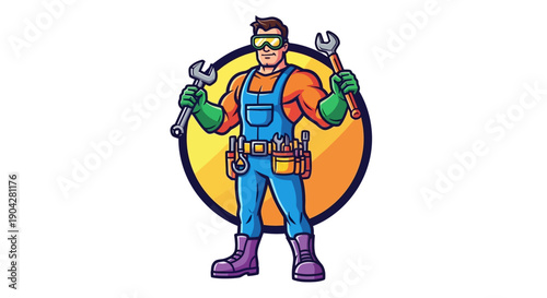 Skilled Tradesman in Colorful Design Environment