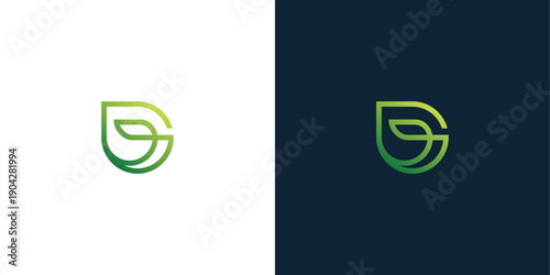 Leaf and initial letter G logo design