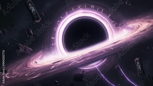 Mystical Black Hole Vortex - 4K Sci-Fi Fantasy Art for Game Backgrounds & Book Covers
