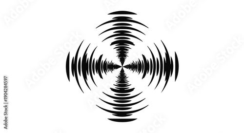 Abstract sound wave radiating from center, representing audio or vibration