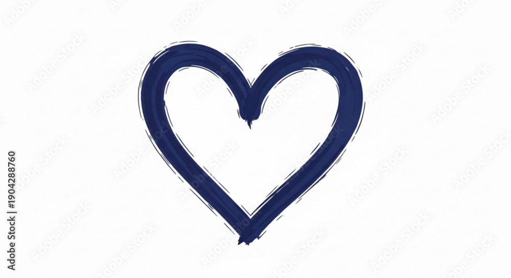 Obraz premium Dark blue heart symbol with white background love and love symbol