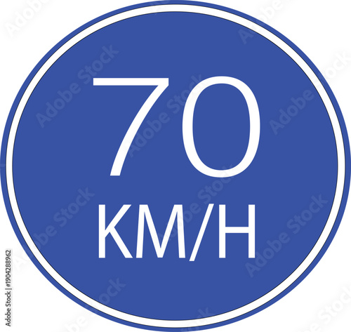 Speed Limit 70 Road Traffic Sign Vector