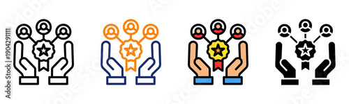 Brand Affinity Icon Multiple Style Collection Set 