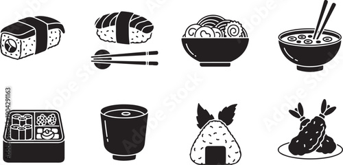 A variety of traditional japanese dishes and food items