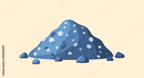 A pile of blue pebbles with white inclusions on a light background