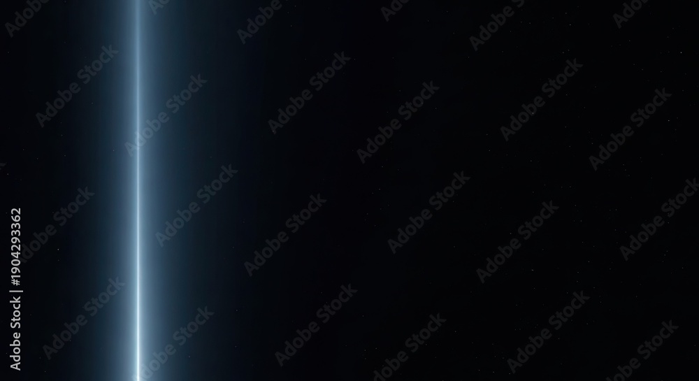 Obraz premium Abstract vertical blue light beam on dark background.