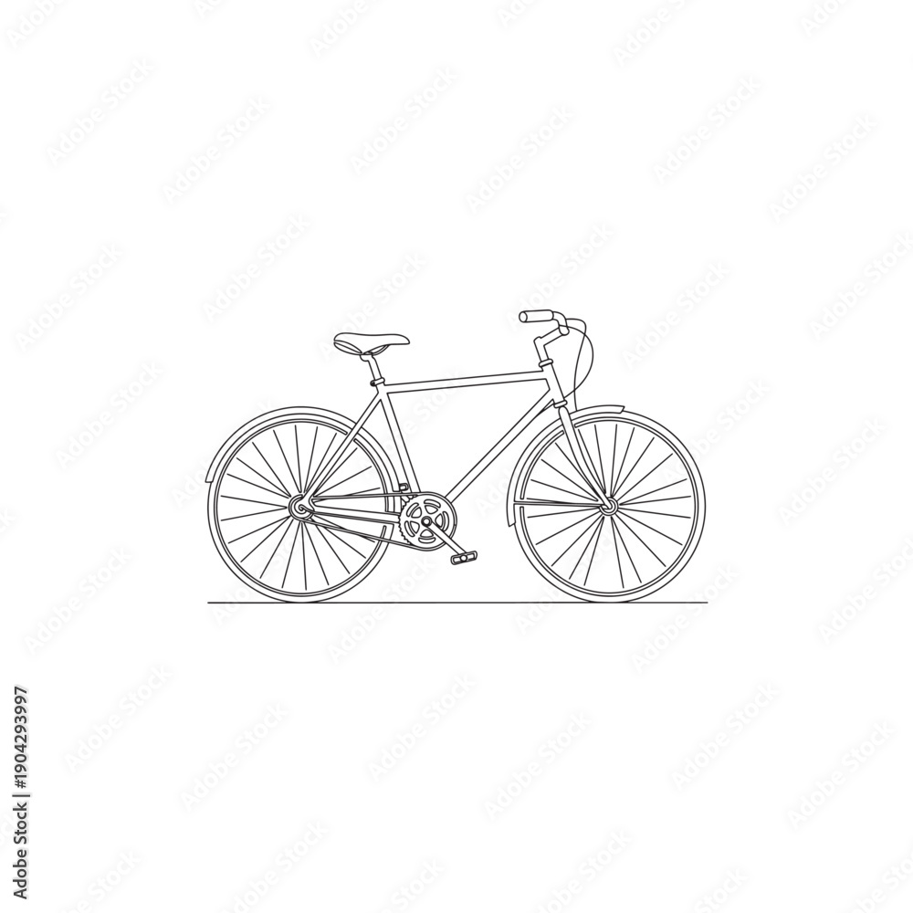 Fototapeta premium Minimal Bicycle Continuous Line Drawing