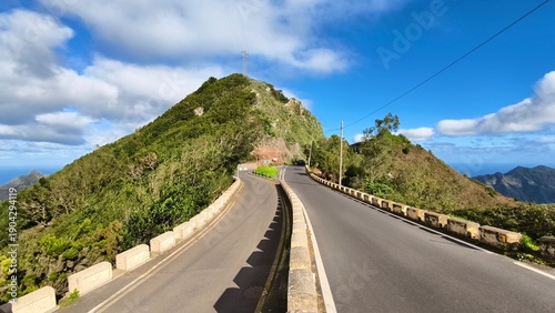 Mountain winding road on the island of Tenerife in the Canary Islands