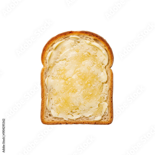 Slice of toast with butter and sugar