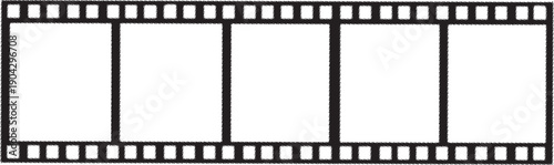 Hanging Photo Frames on Clips, Film Strip Style Empty Picture Frames Isolated on White Background