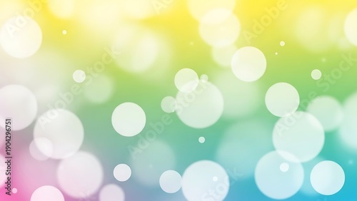 White bokeh lights on colorful gradient background