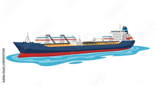 Large cargo ship sailing on the blue ocean water.