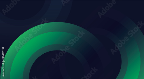 Abstract flowing green and dark blue curved shapes creating a dynamic modern background design for digital use