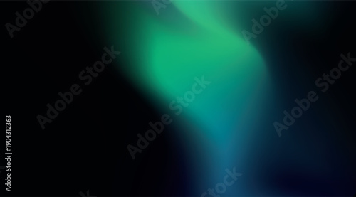 Abstract light with dark teal, green, and blue flowing curved gradient for modern design and technology wallpaper
