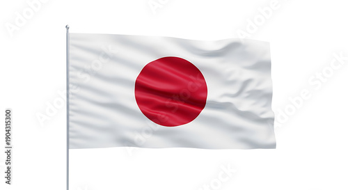 Japan flag waving in wind isolated on transparent background red circle white fabric Free Download Japan flag waving in wind isolated on transparent background red circle white fabric - GFXLoad