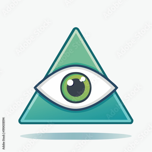Illustration of an eye within a triangle symbolizing surveillance or insight.