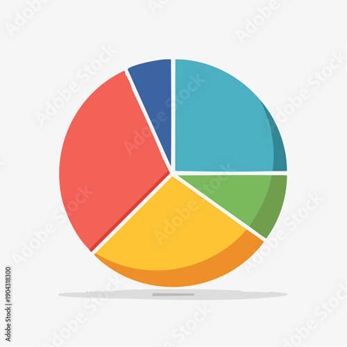 Free Download Colorful Pie Chart with Five Sections on White Background. - GFXLoad