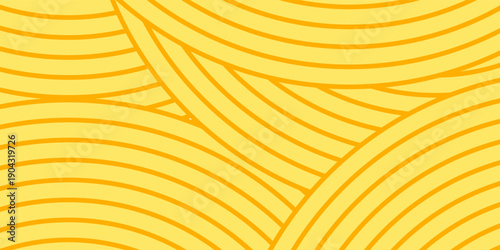Pasta background, spaghetti abstract geometric pattern. Macaroni yellow poster. Wavy abstract pattern. Pasta vector illustration