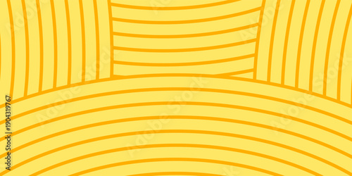 Pasta background, spaghetti abstract geometric pattern. Macaroni yellow poster. Wavy abstract pattern. Pasta vector illustration